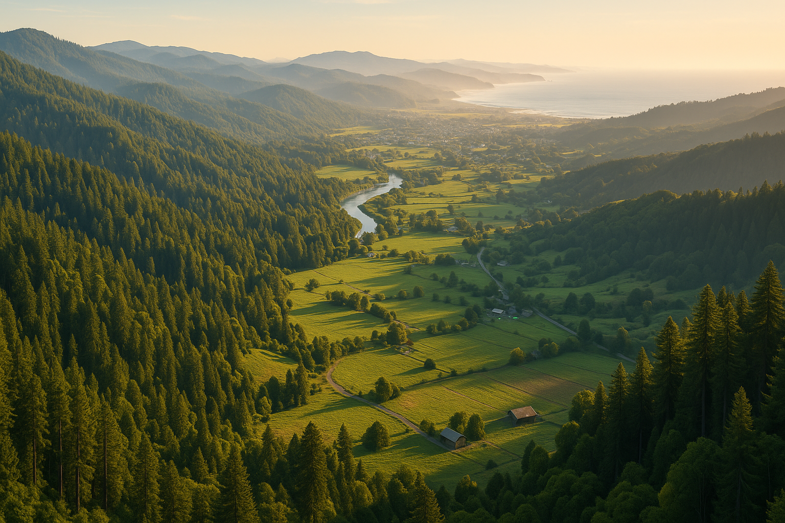 Hemp field at sunset
